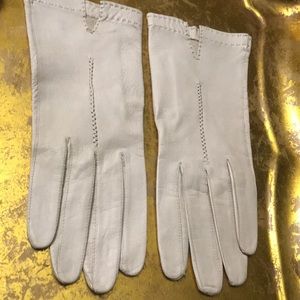 Italian Hand Sewn Leather Gloves Vintage Ivory S